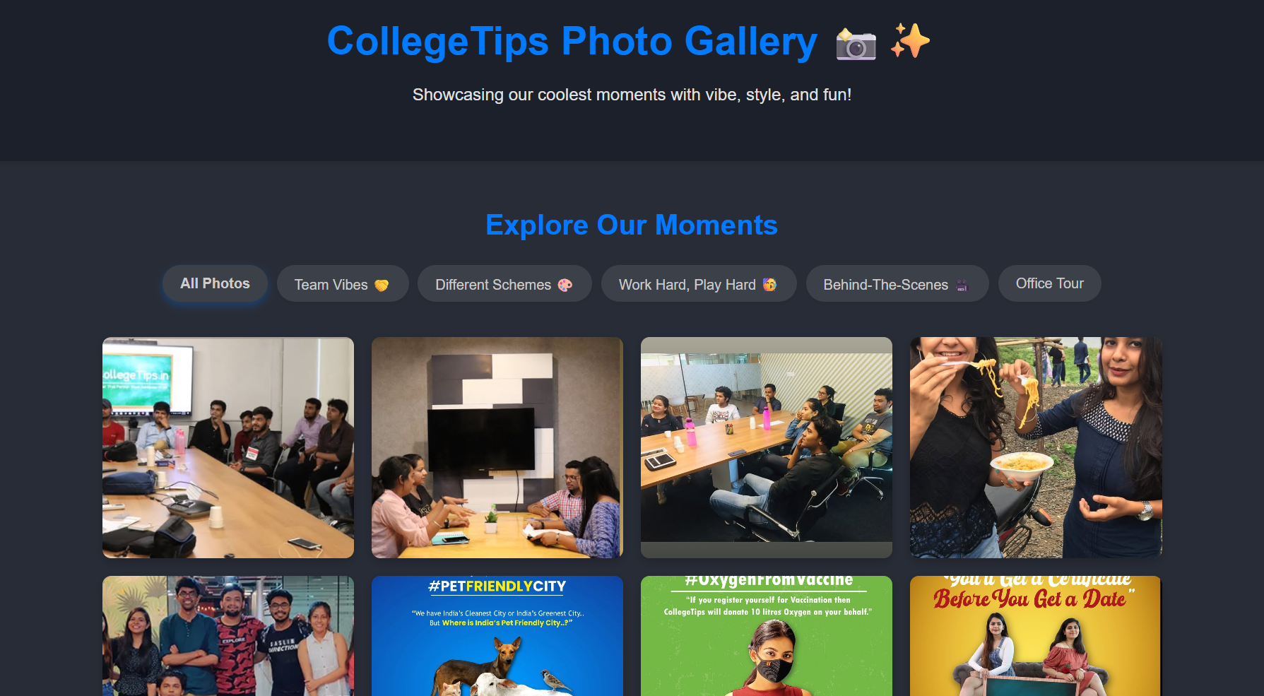 CollegeTips Gallery Website